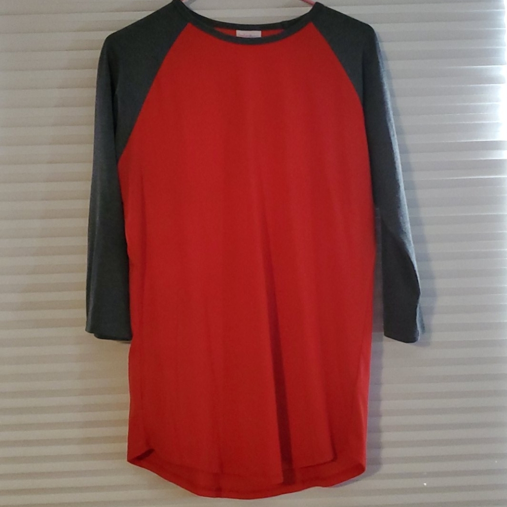 Lularoe L Randy True Red and Gray